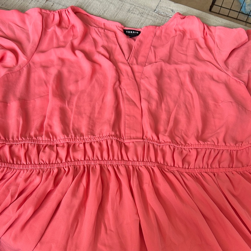 Torrid Coral V-Neck Dress